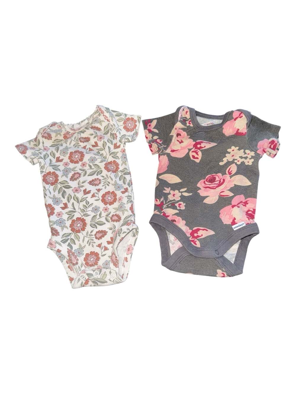 Modern Moments by Gerber&Just One You NB, Floral Short Sleeve Bodysuits Bundle